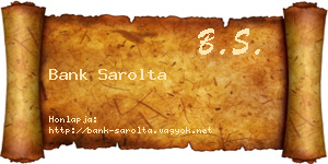Bank Sarolta névjegykártya